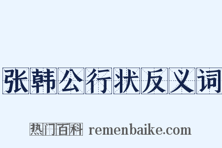 张韩公行状反义词是什么意思的图片